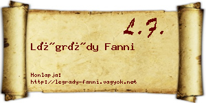 Légrády Fanni névjegykártya