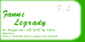 fanni legrady business card